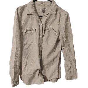 Old Navy Men's Cream Casual Button Down Shirt